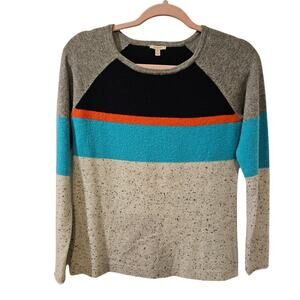Project Cashmere Colorblock Pattern Sweater Blue Gray Womens‎ XS